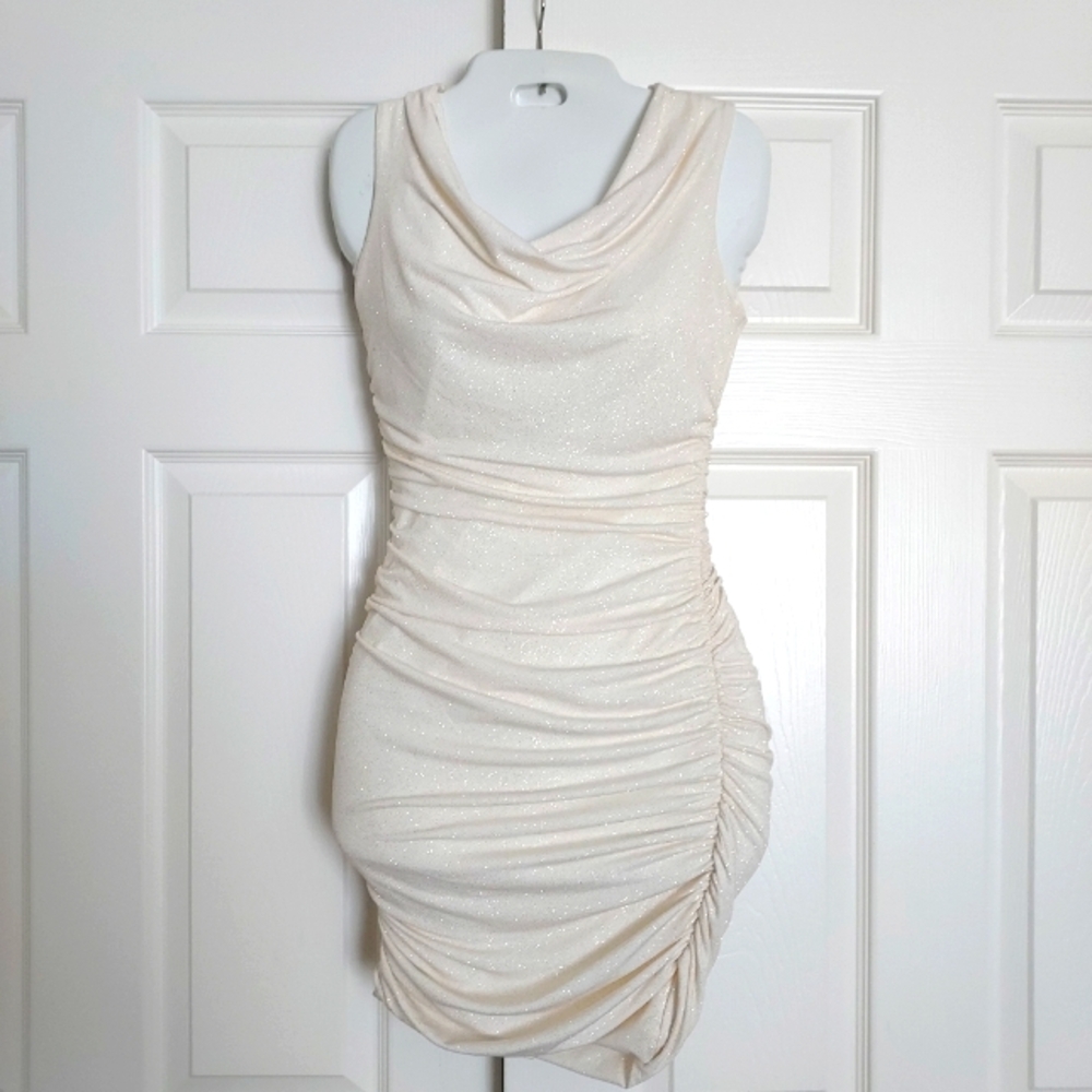 White Sparkly Glittery Mini Dress size Small Party Dress